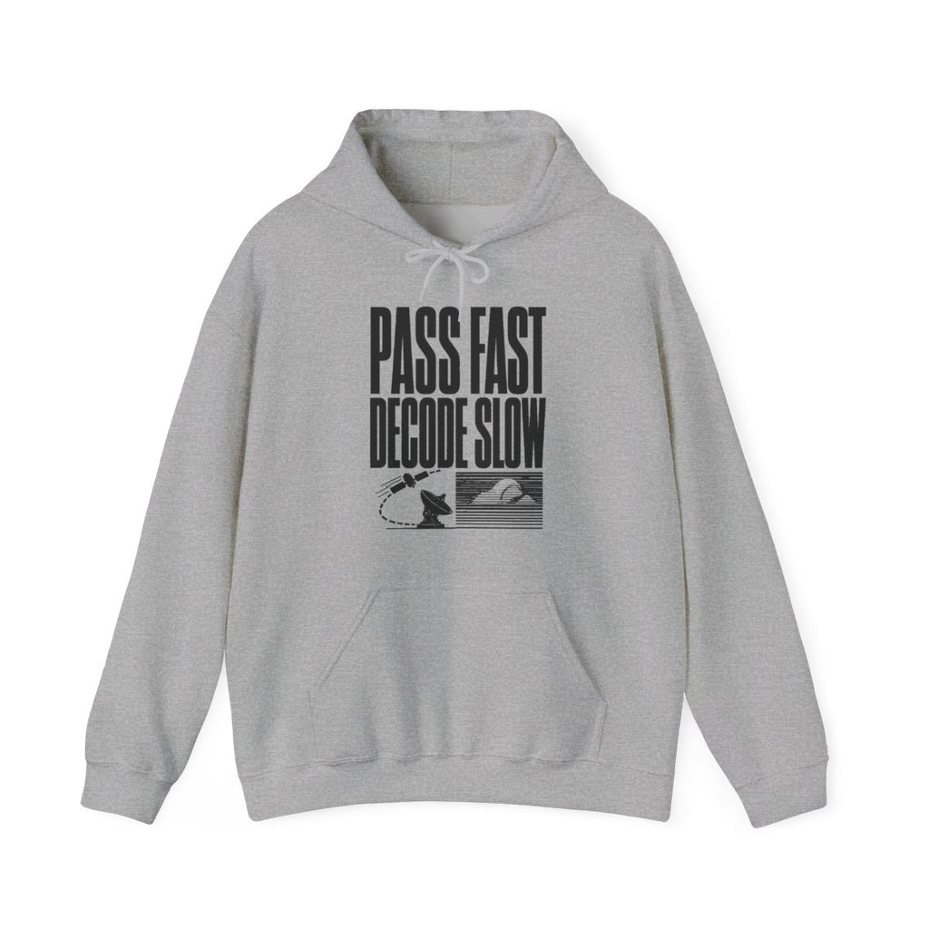 Pass Fast Decode Slow Hoodie in Sport Grey