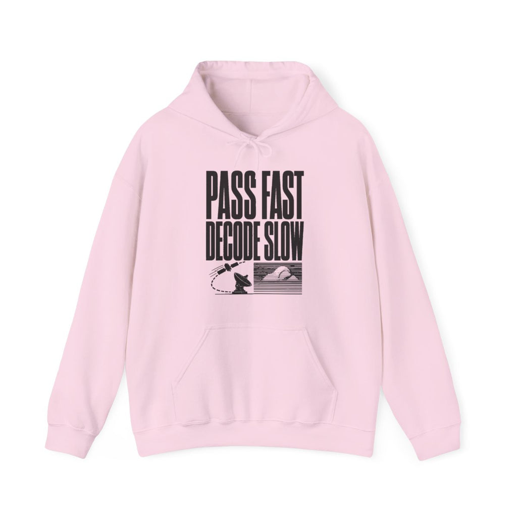 Pass Fast Decode Slow Hoodie in Light Pink
