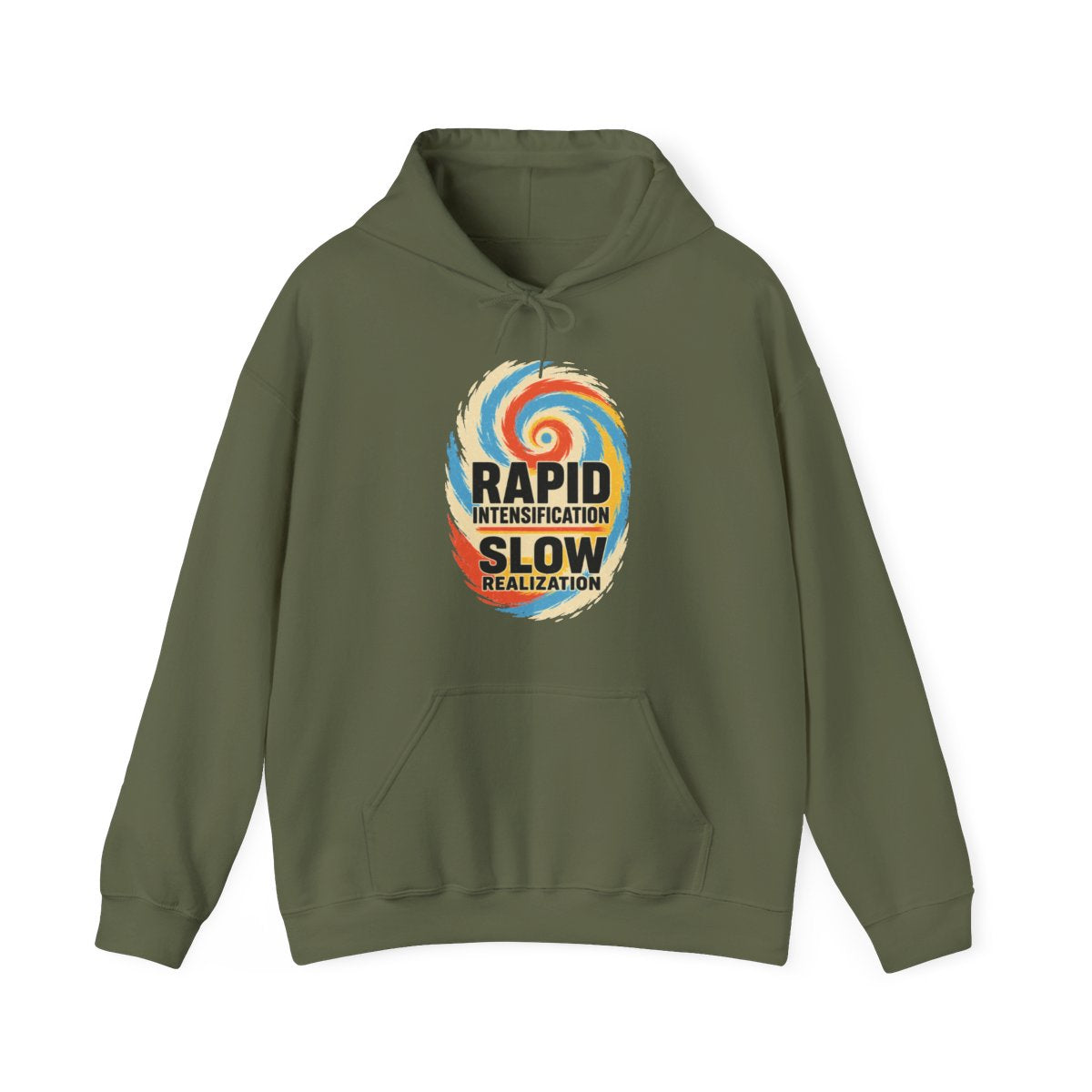 Rapid Intensification Slow Realization Hoodie in Military Green