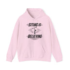 Siting Is Believing Hoodie in Light Pink