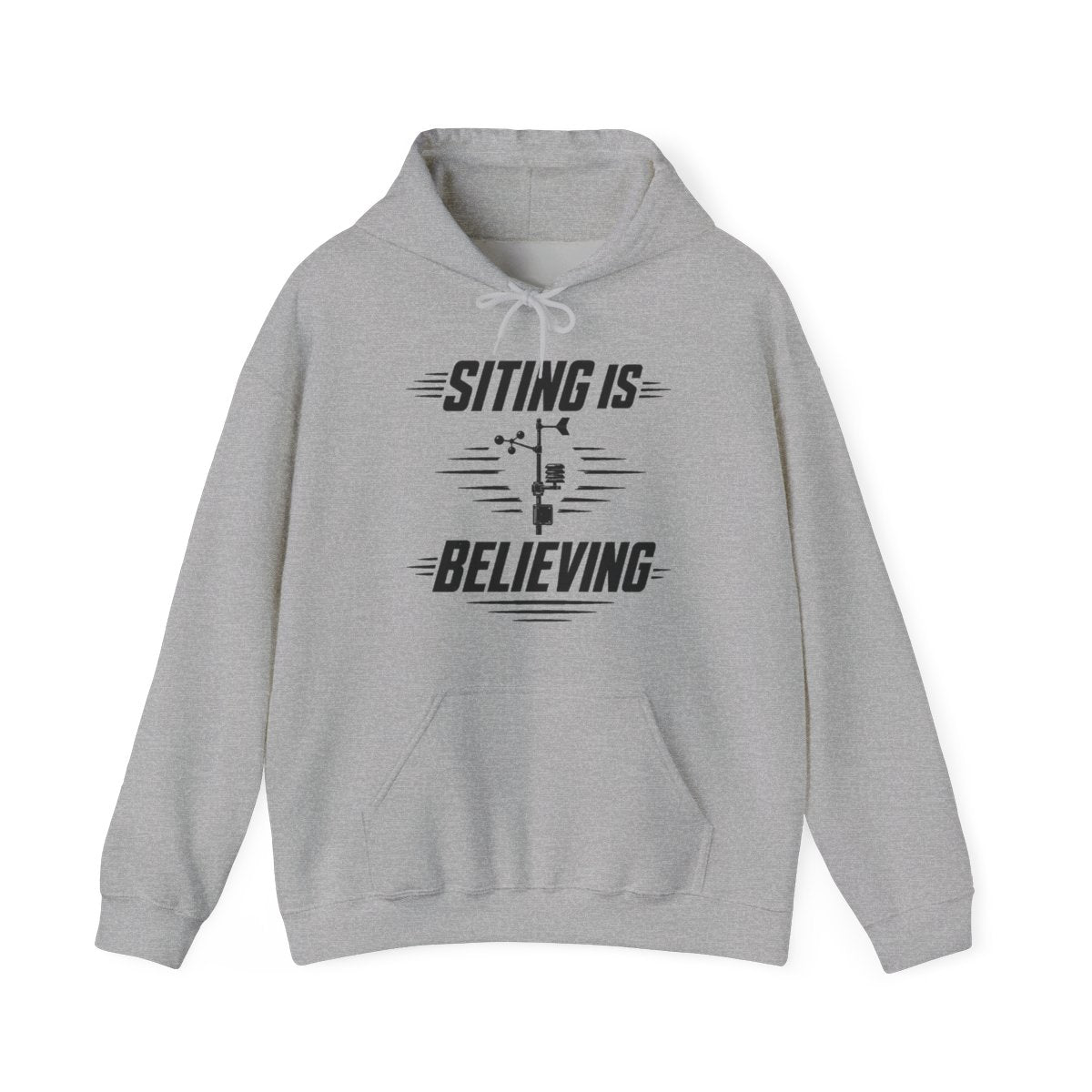 Siting Is Believing Hoodie in Sport Grey