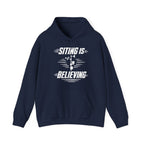 Siting Is Believing Hoodie in Navy