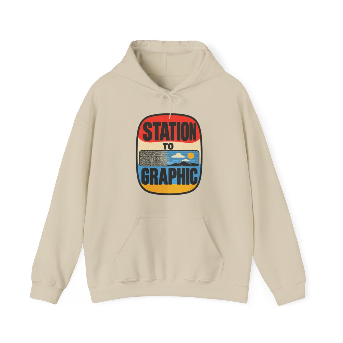 Station to Graphic Hoodie in Sand