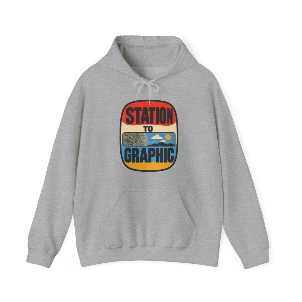 Station to Graphic Hoodie in Sport Grey