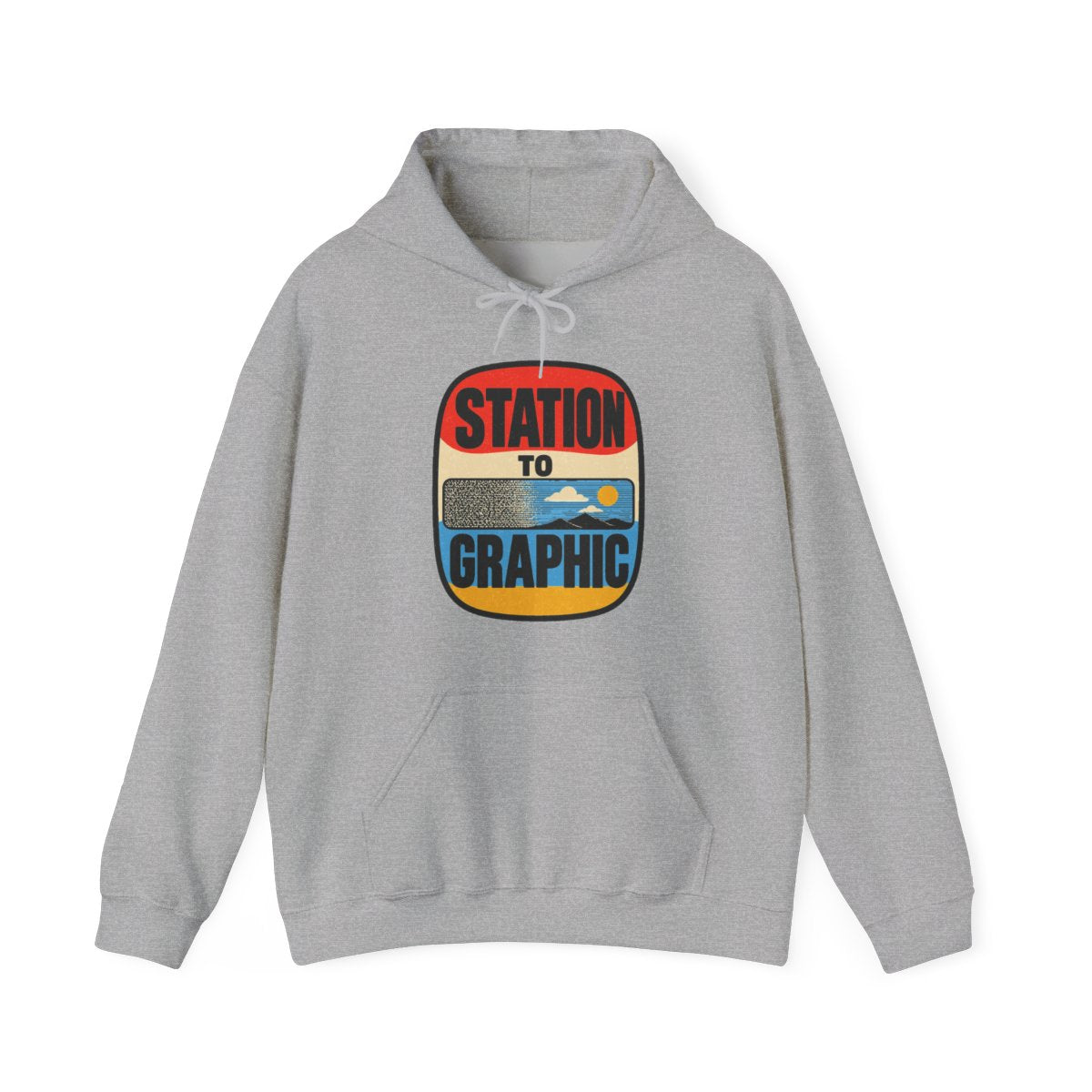 Station to Graphic Hoodie in Sport Grey