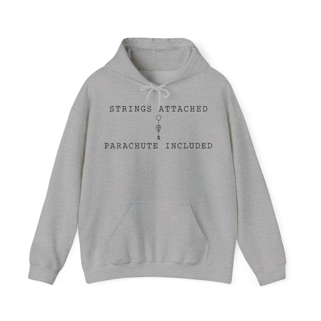 Strings Attached Parachute Included Hoodie in Sport Grey