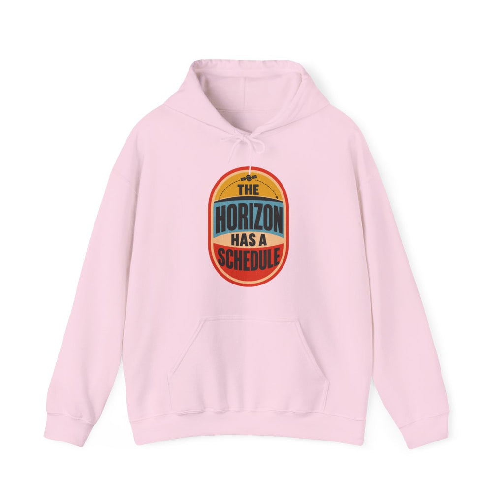 The Horizon Has a Schedule Hoodie in Light Pink