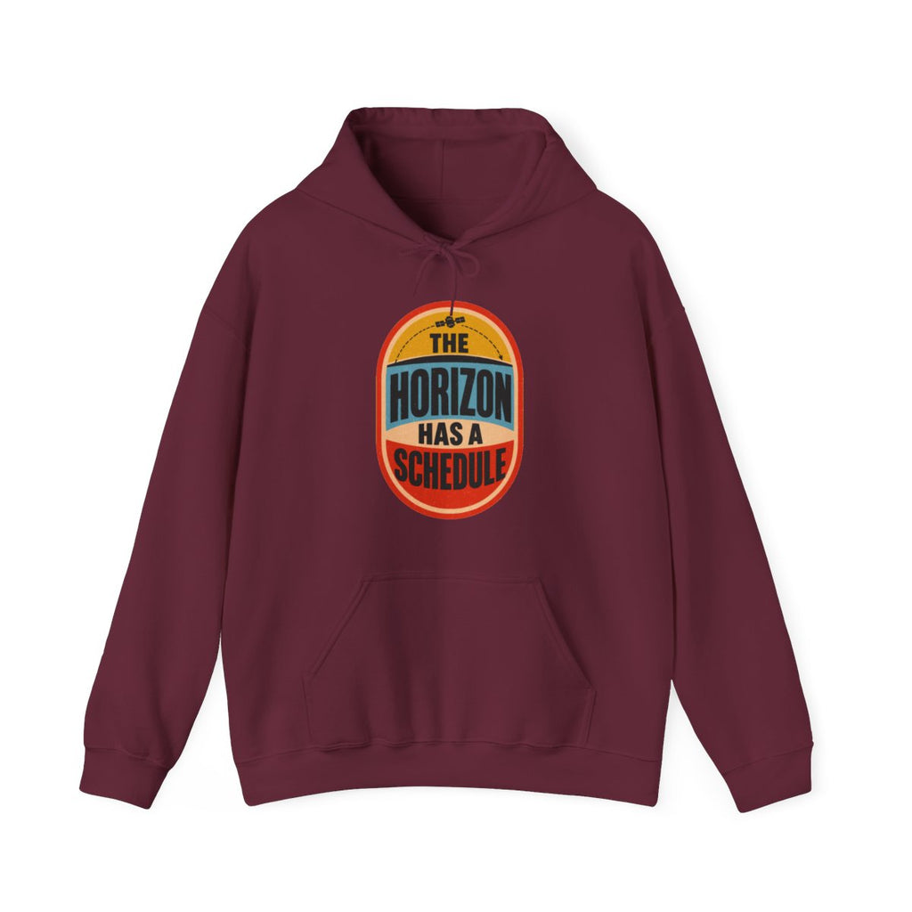 The Horizon Has a Schedule Hoodie in Maroon