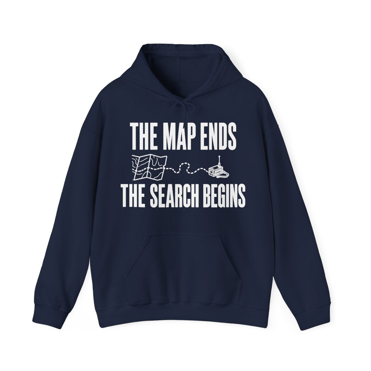 The Map Ends, the Search Begins Hoodie in Navy
