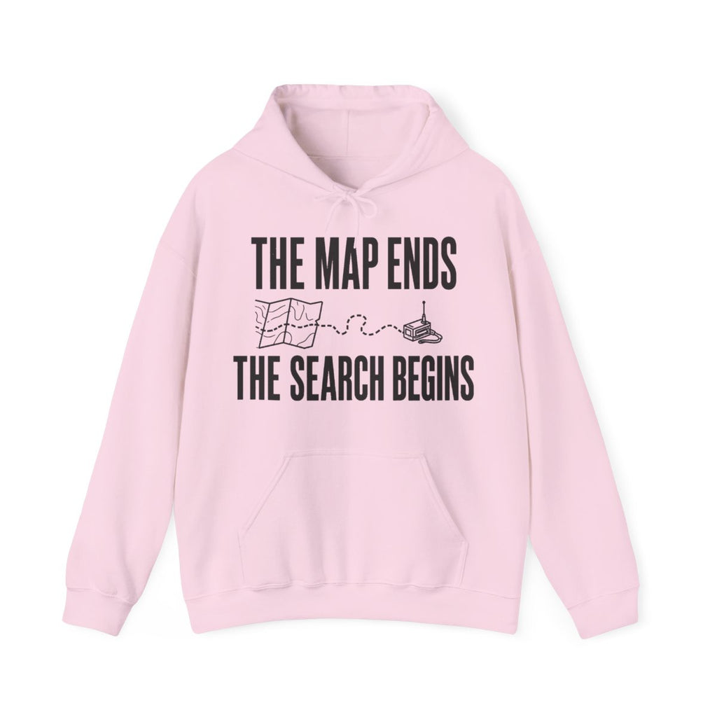 The Map Ends, the Search Begins Hoodie in Light Pink