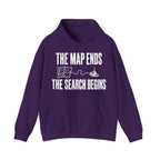 The Map Ends, the Search Begins Hoodie in Purple