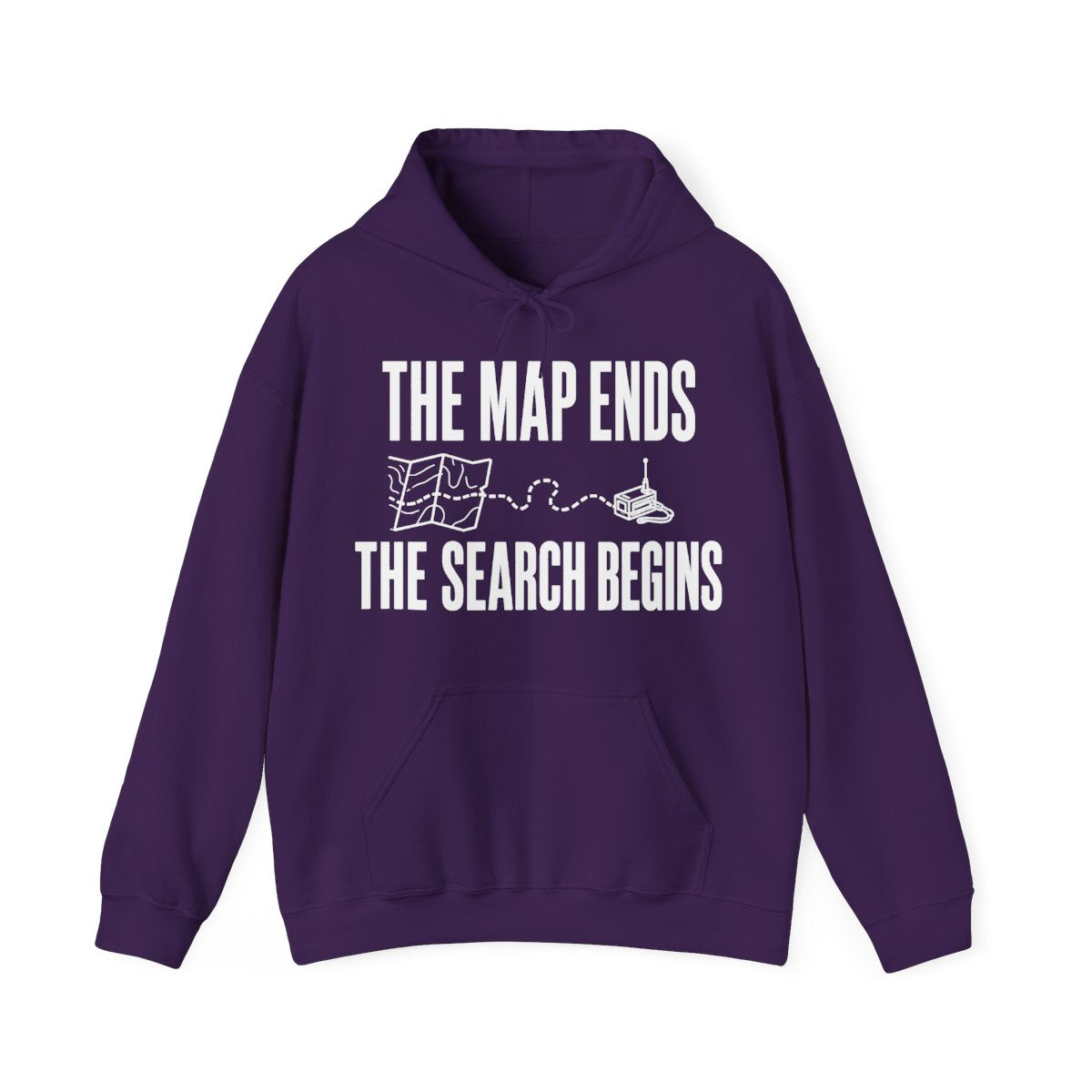 The Map Ends, the Search Begins Hoodie in Purple