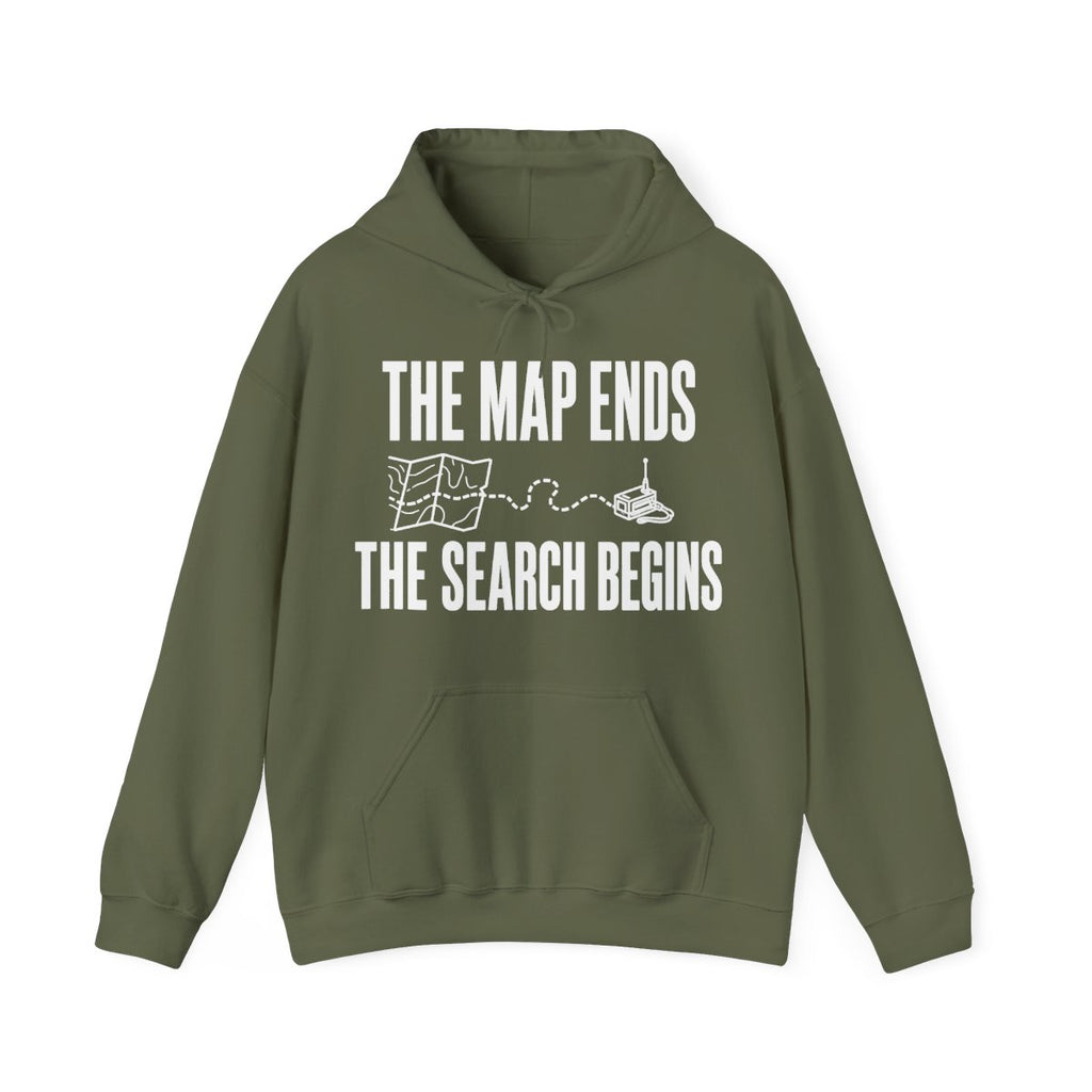 The Map Ends, the Search Begins Hoodie in Military Green