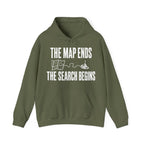 The Map Ends, the Search Begins Hoodie in Military Green