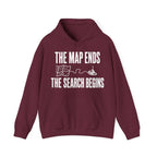 The Map Ends, the Search Begins Hoodie in Maroon