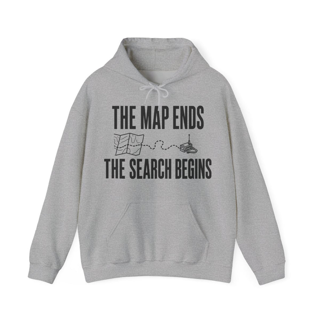 The Map Ends, the Search Begins Hoodie in Sport Grey