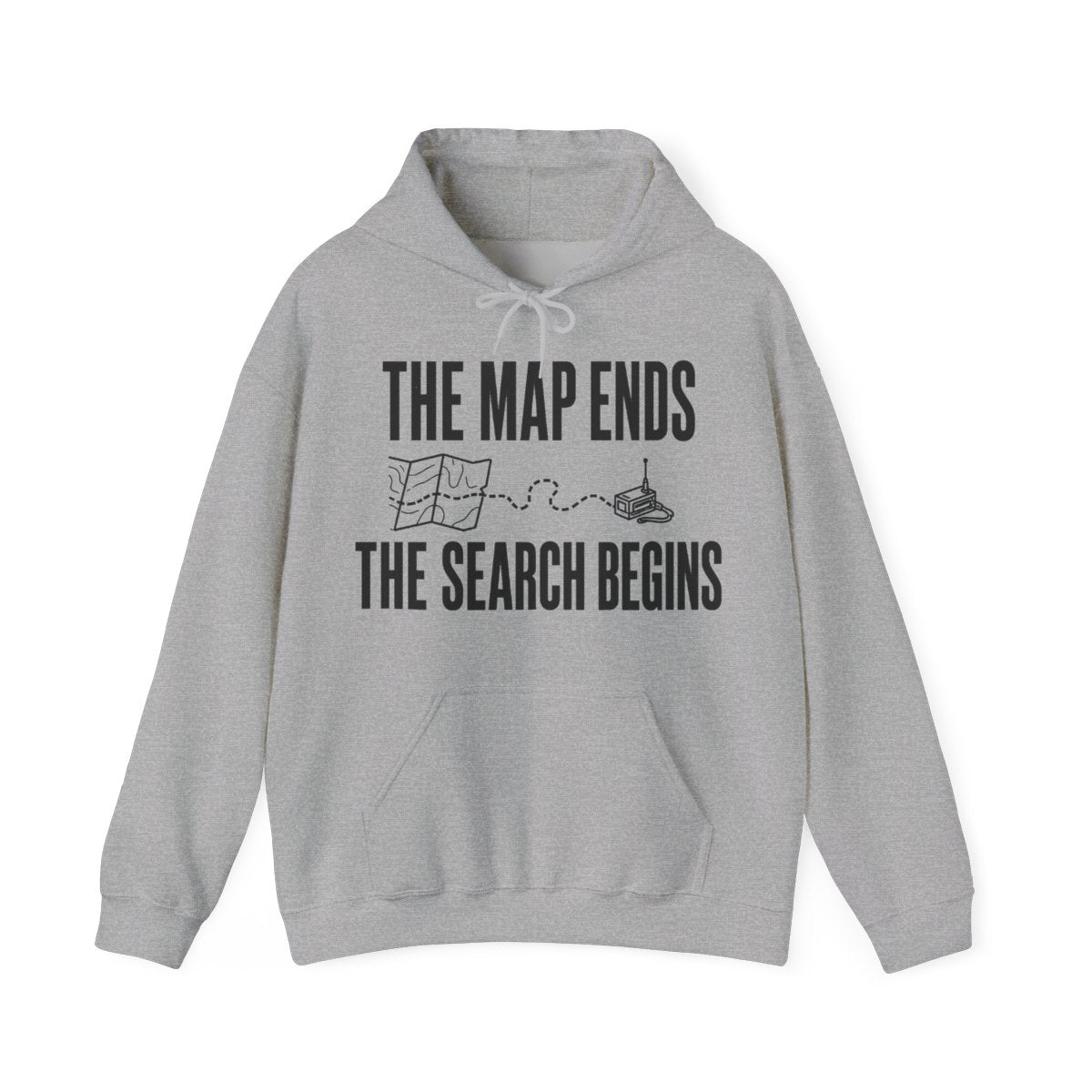 The Map Ends, the Search Begins Hoodie in Sport Grey