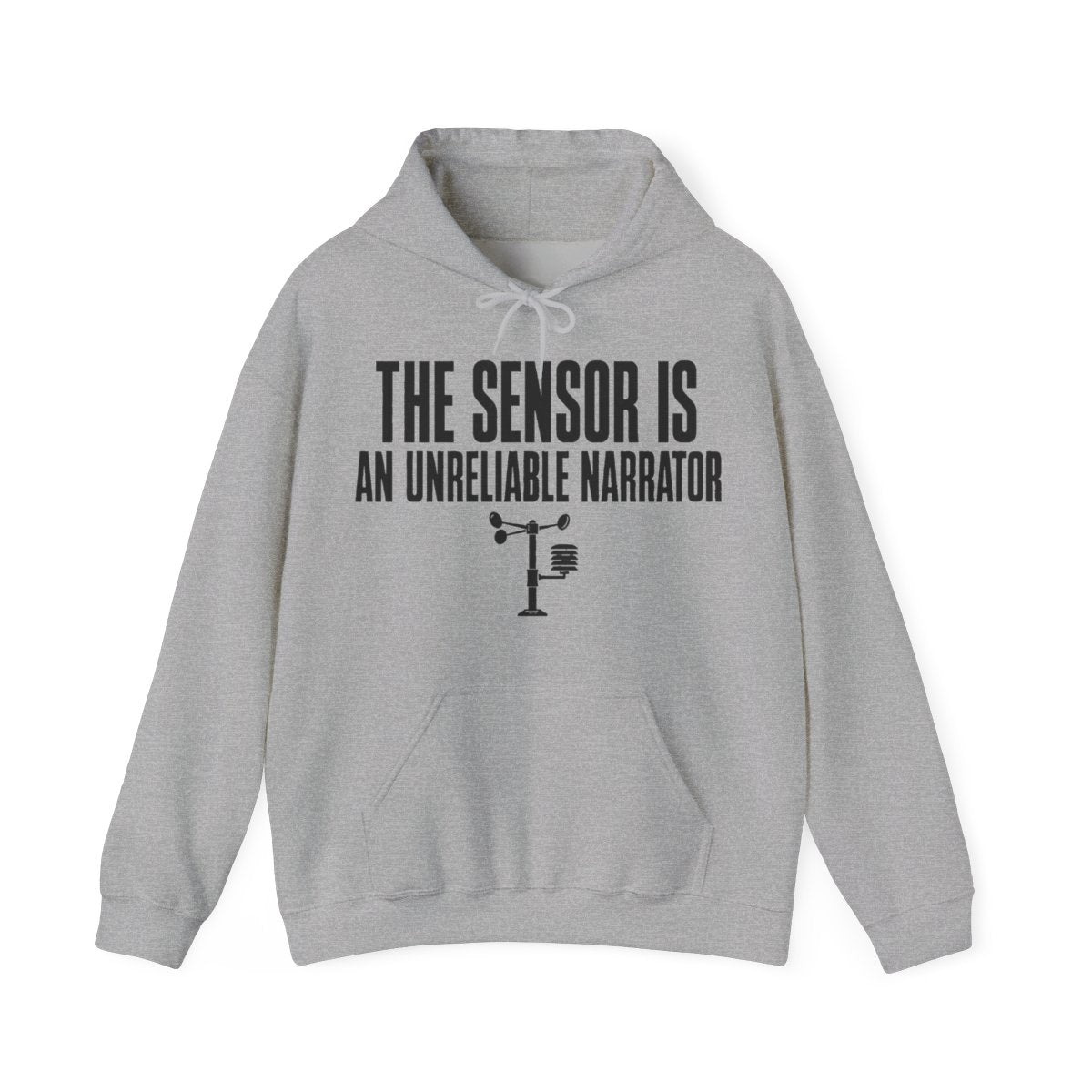 The Sensor Is an Unreliable Narrator Hoodie in Sport Grey