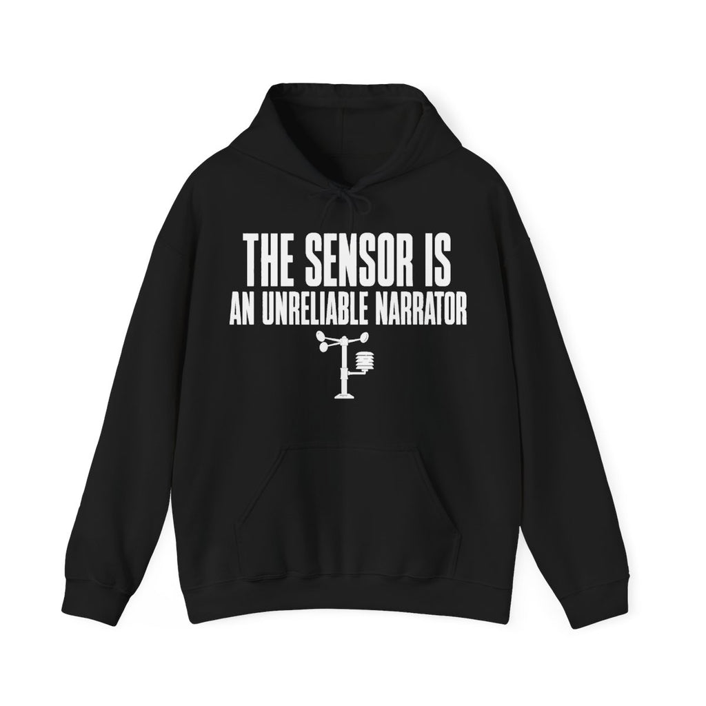 The Sensor Is an Unreliable Narrator Hoodie in Black