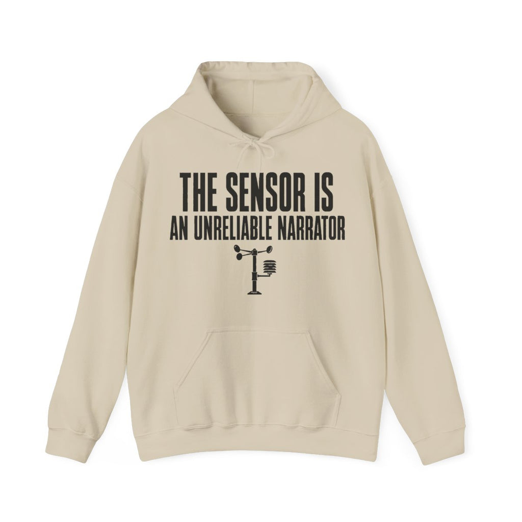 The Sensor Is an Unreliable Narrator Hoodie in Sand