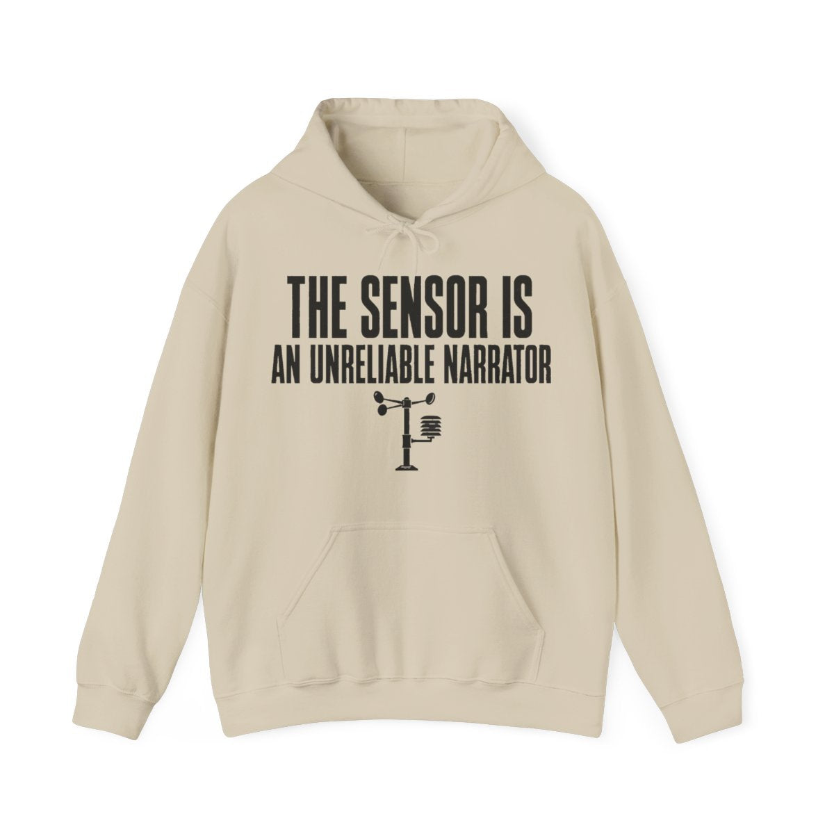 The Sensor Is an Unreliable Narrator Hoodie in Sand