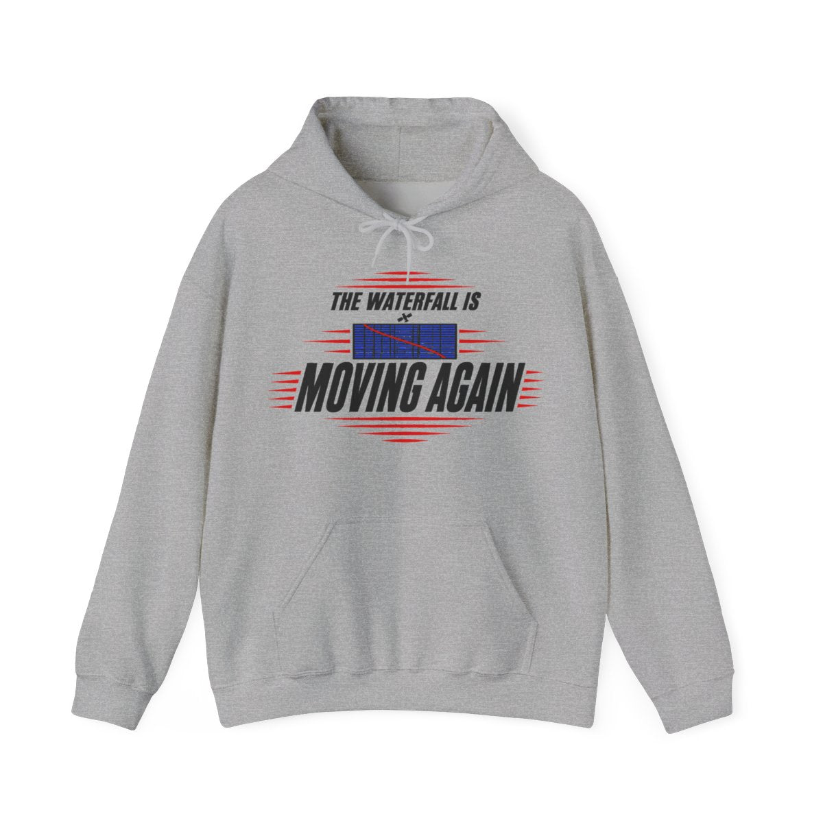 The Waterfall Is Moving Again Hoodie in Sport Grey