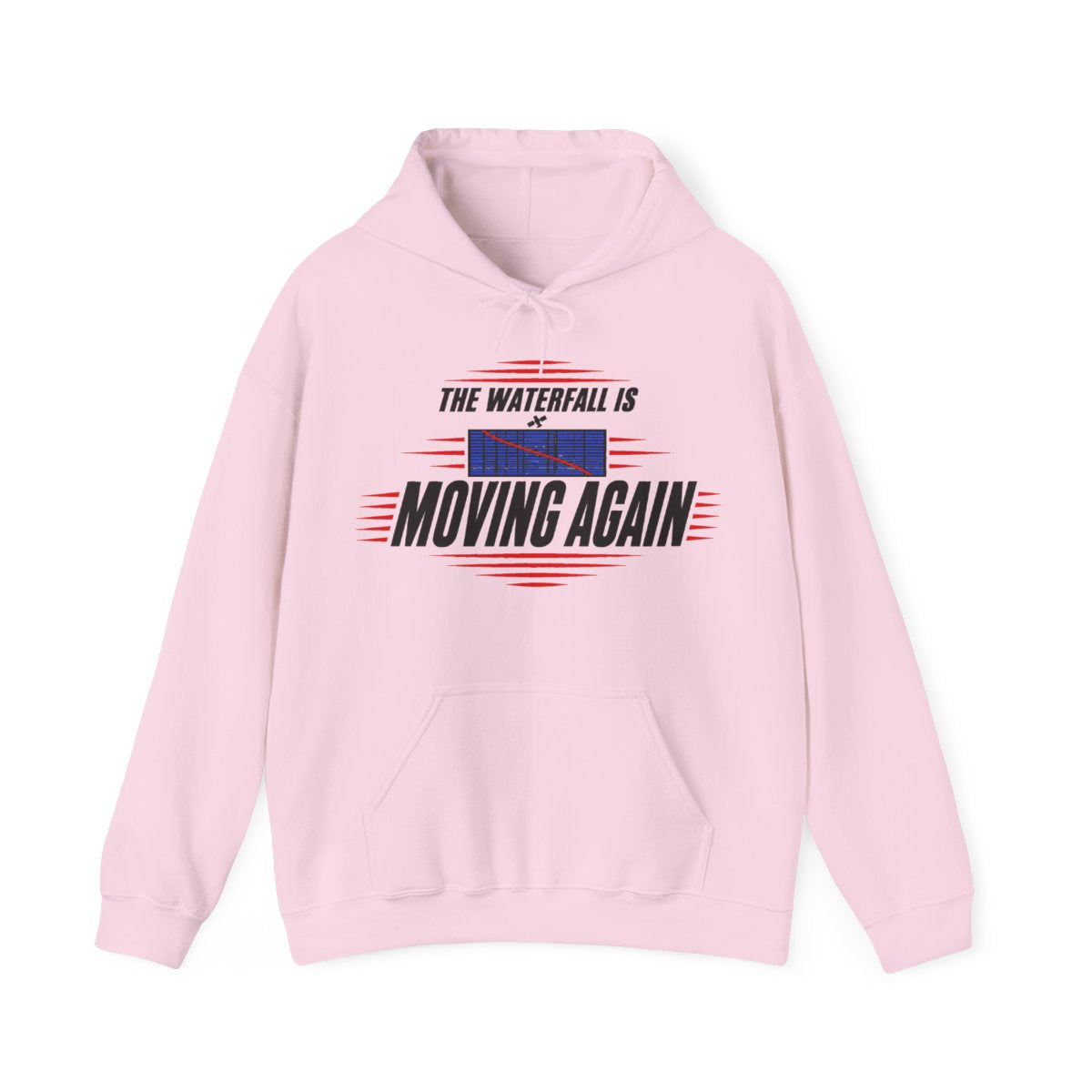 The Waterfall Is Moving Again Hoodie in Light Pink