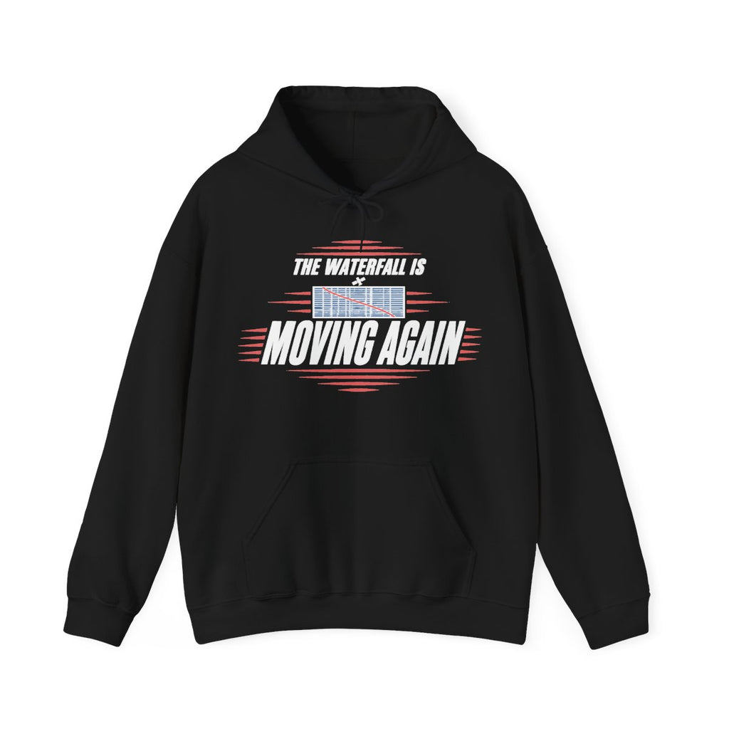 The Waterfall Is Moving Again Hoodie in Black