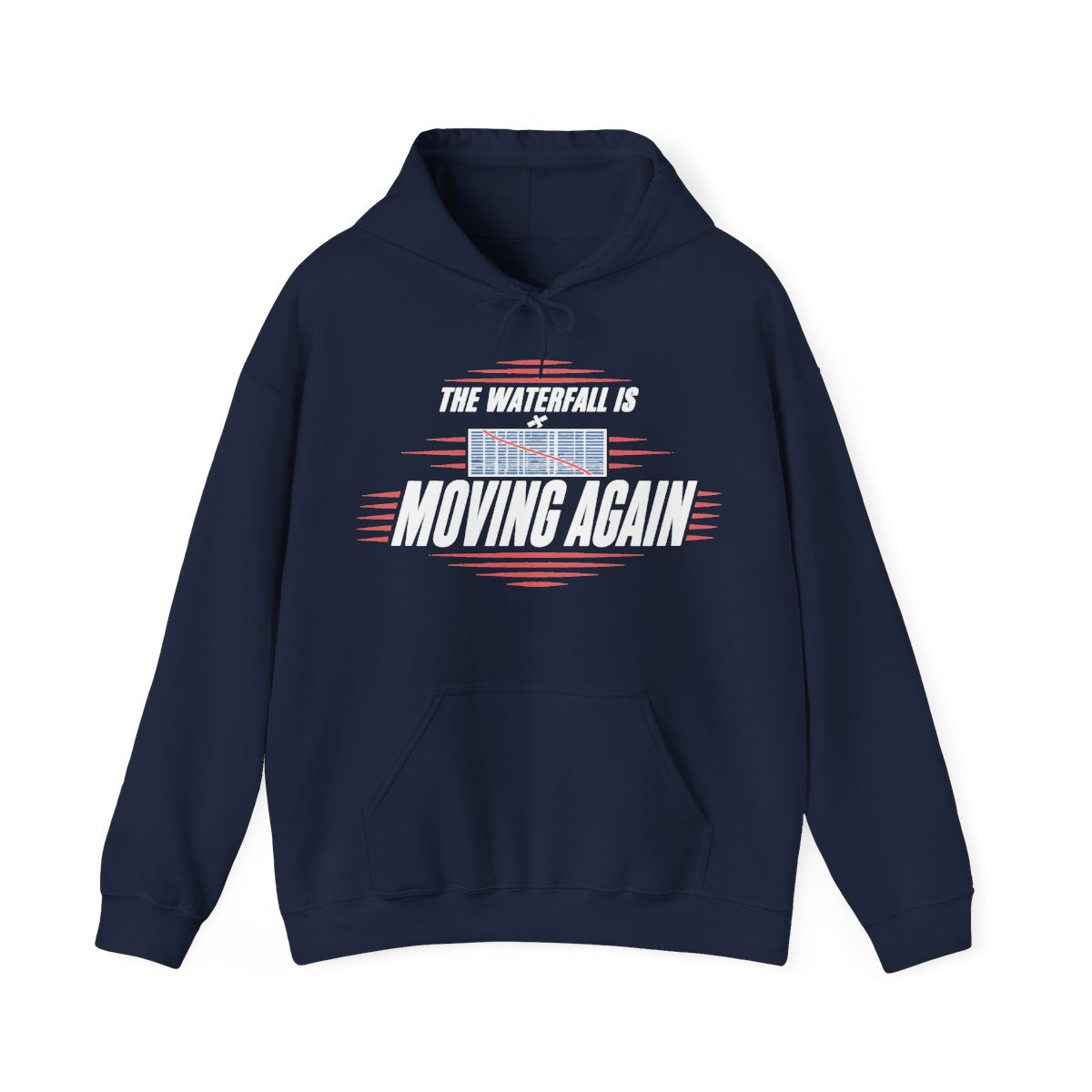 The Waterfall Is Moving Again Hoodie in Navy