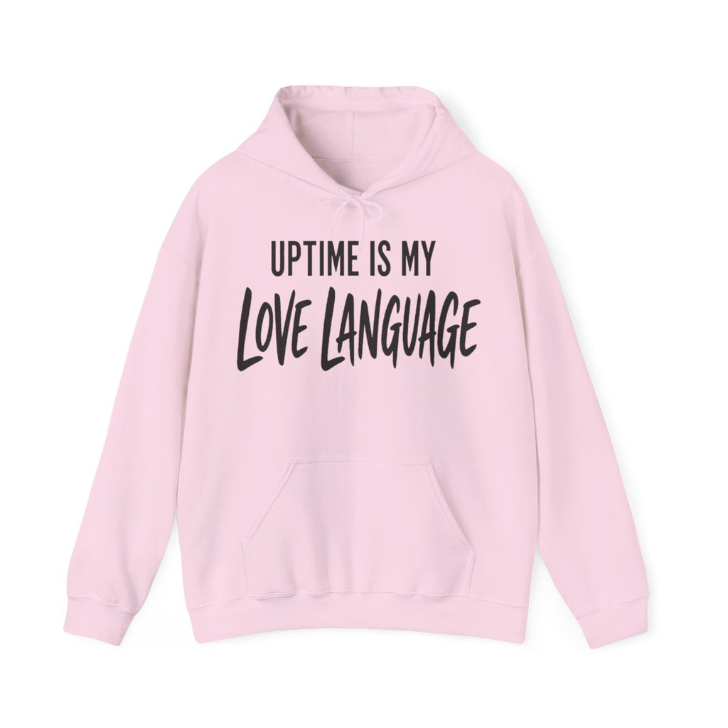 Uptime Is My Love Language Hoodie in Light Pink