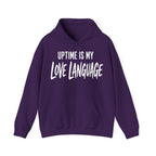 Uptime Is My Love Language Hoodie in Purple