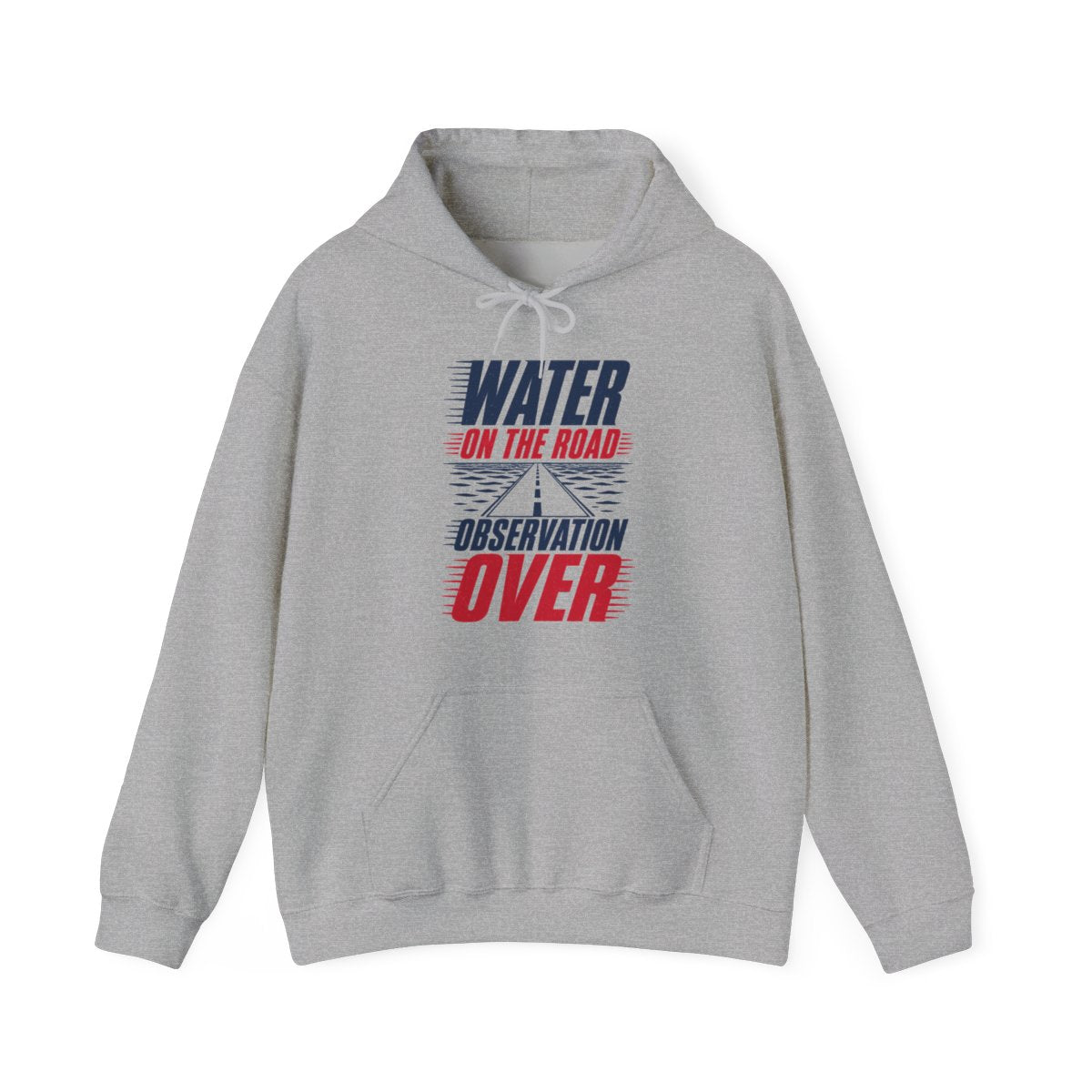 Water on the Road Observation Over Hoodie in Sport Grey
