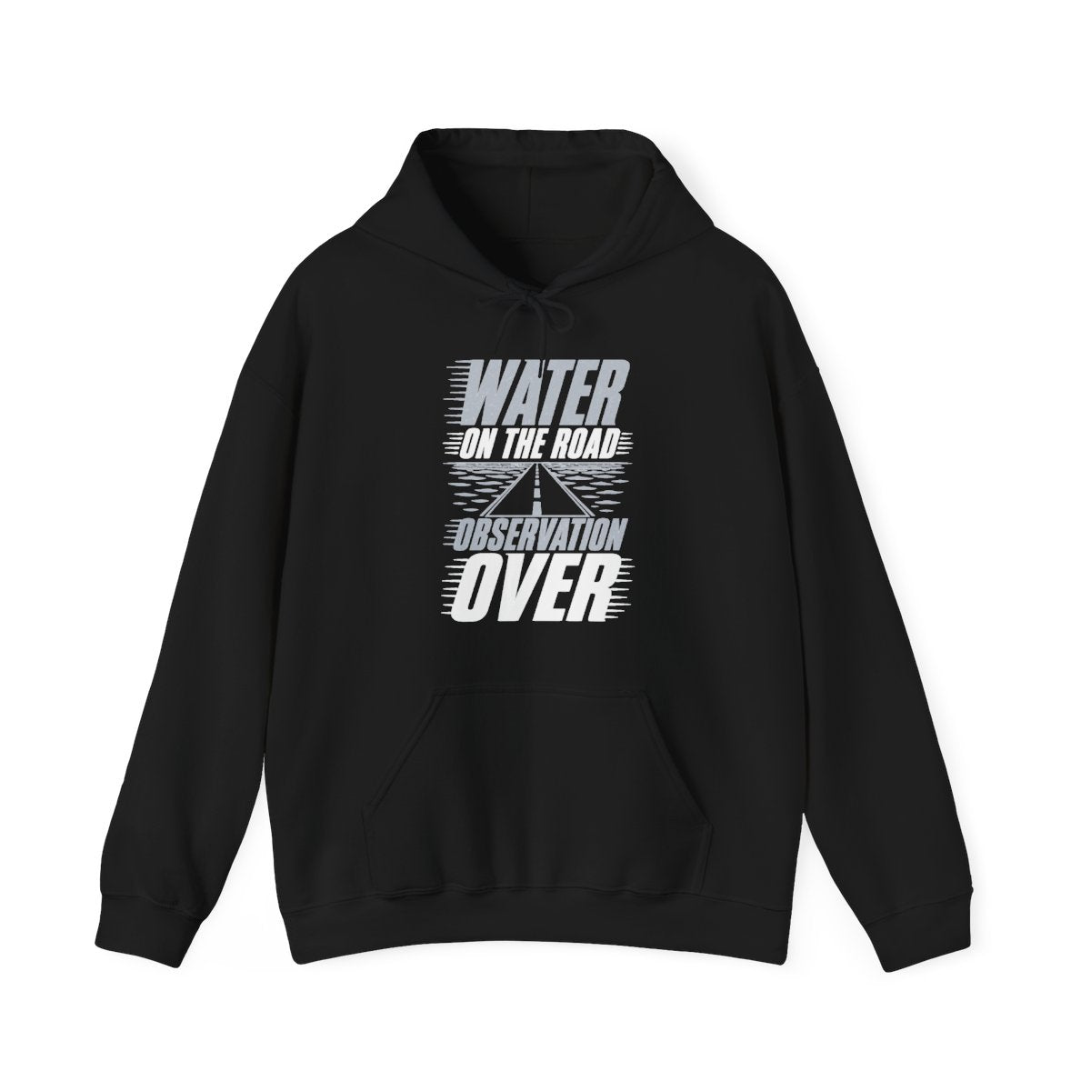 Water on the Road Observation Over Hoodie in Black